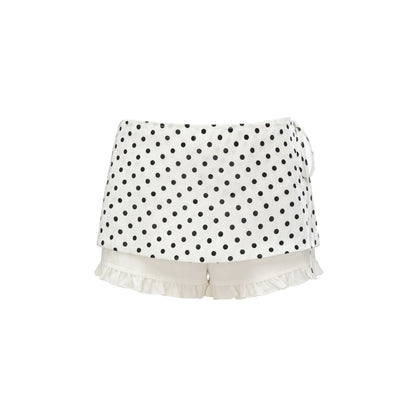 SATIN POLKA-DOT OVERLAY PANTS
