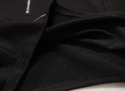 HIGH-NECK ASYMMETRICAL SWEATSHIRT JACKET
