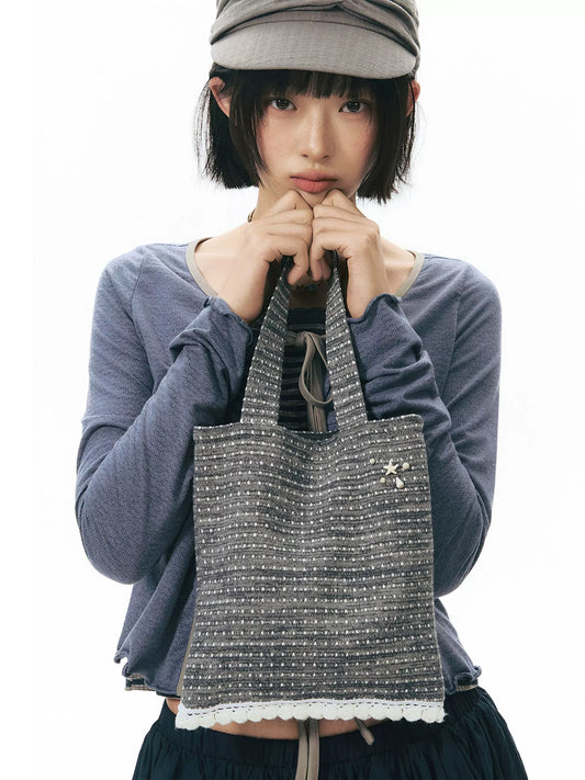 RETRO LACE BEADED TOTE BAG