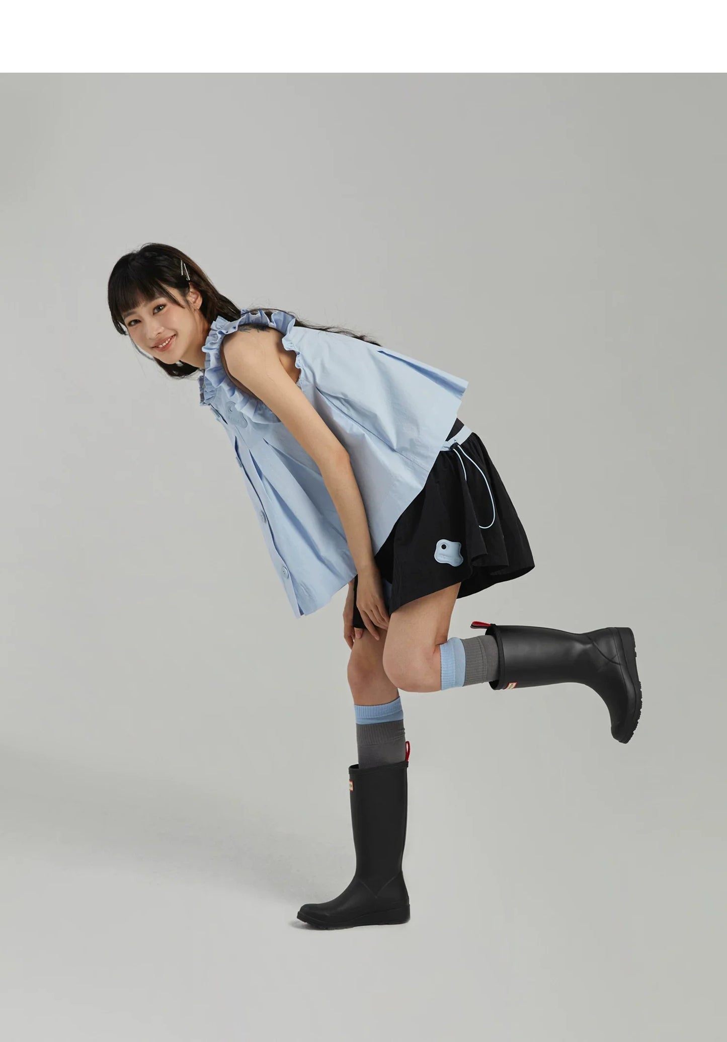 COLOR-BLOCK A-LINE MINI SKIRT