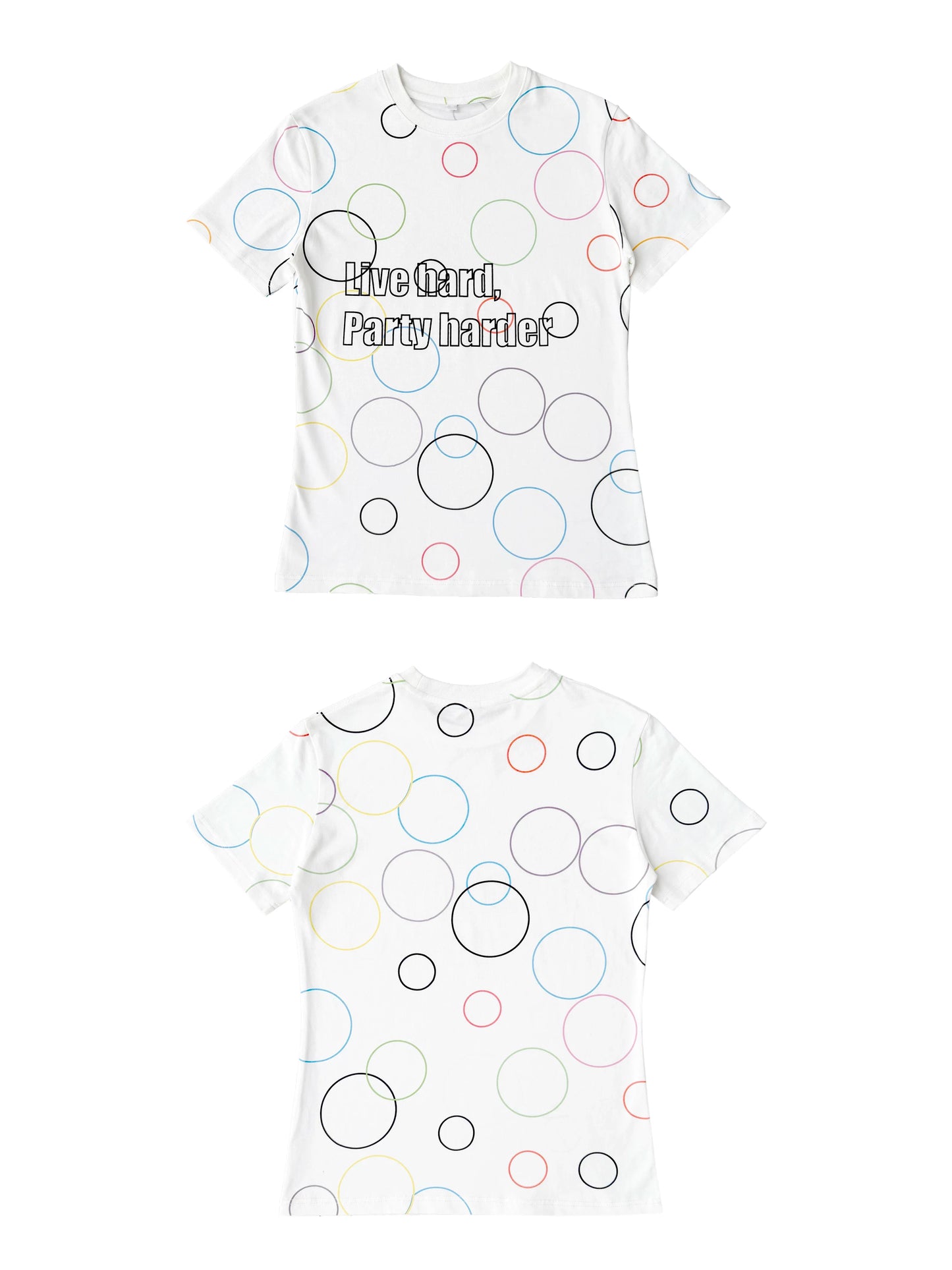 VIBRANT PARTY SLOGAN T-SHIRT