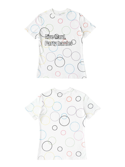 VIBRANT PARTY SLOGAN T-SHIRT
