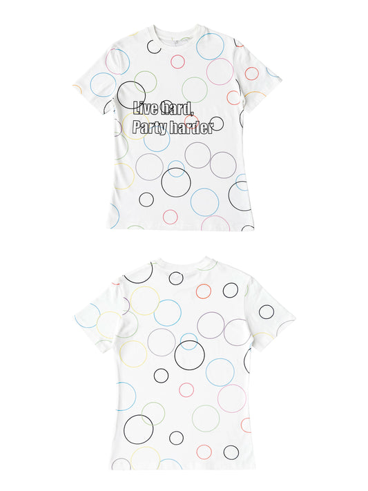 VIBRANT PARTY SLOGAN T-SHIRT