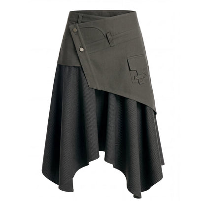 ASYMMETRIC POCKET MIDI SKIRT