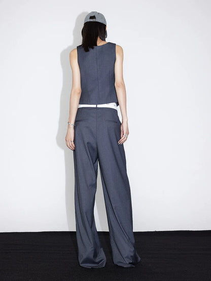 FLOWY PLEATED WIDE-LEG PANTS