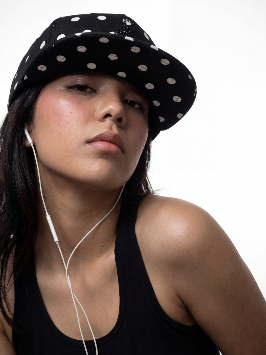 POLKA DOT FLAT BRIM CAP