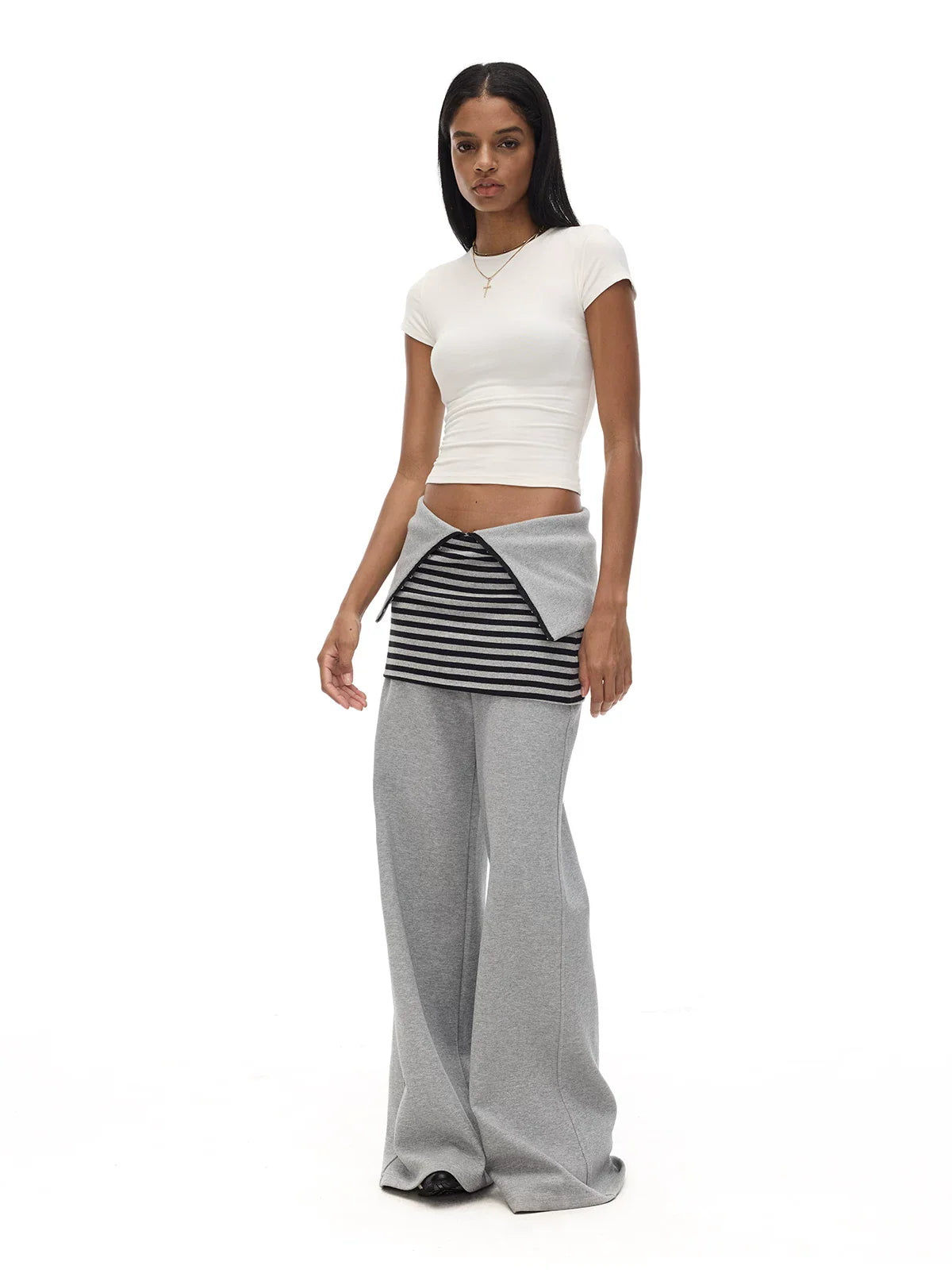 ADJUSTABLE WAIST WIDE-LEG SWEATPANTS