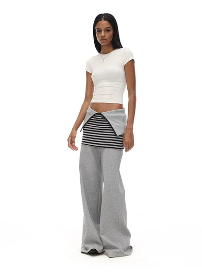 ADJUSTABLE WAIST WIDE-LEG SWEATPANTS