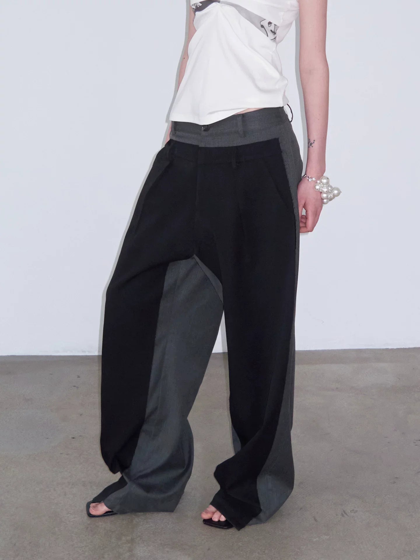 DECONSTRUCTED STRIPED CASUAL PANTS