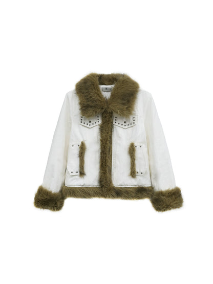 STUDDED FUR JACKET