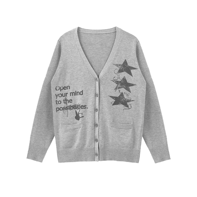 STAR PRINT CARDIGAN JACKET