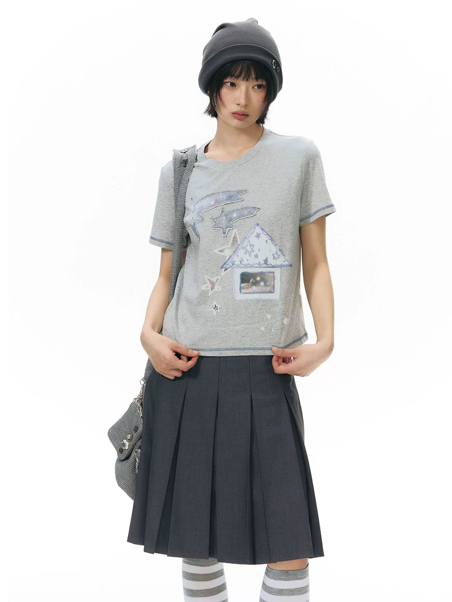 PLEATED A-LINE SKIRT