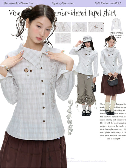 SPRING EMBROIDERED PLAID SHIRT