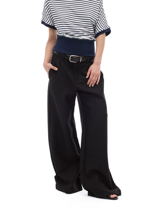 CASUAL WIDE-LEG TAPERED PANTS