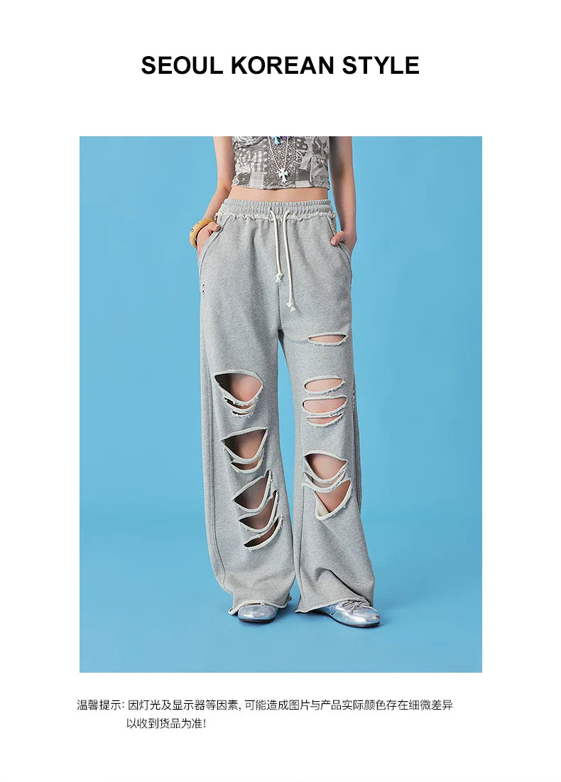 RIPPED CASUAL SWEATPANTS