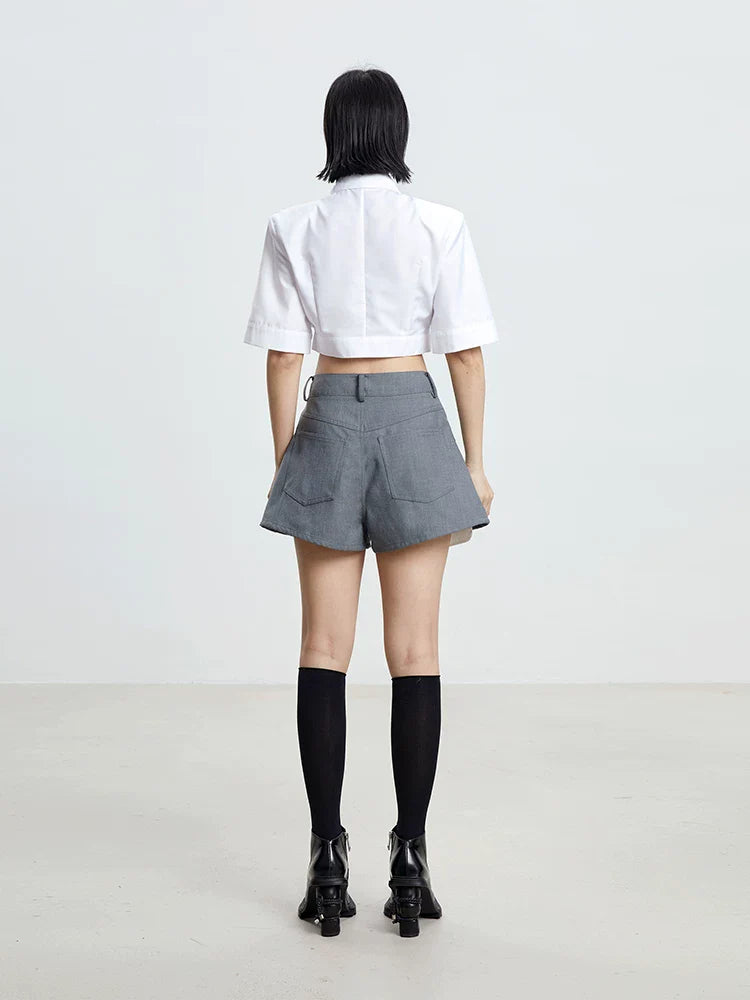 WHITE IRREGULAR CROP TOP