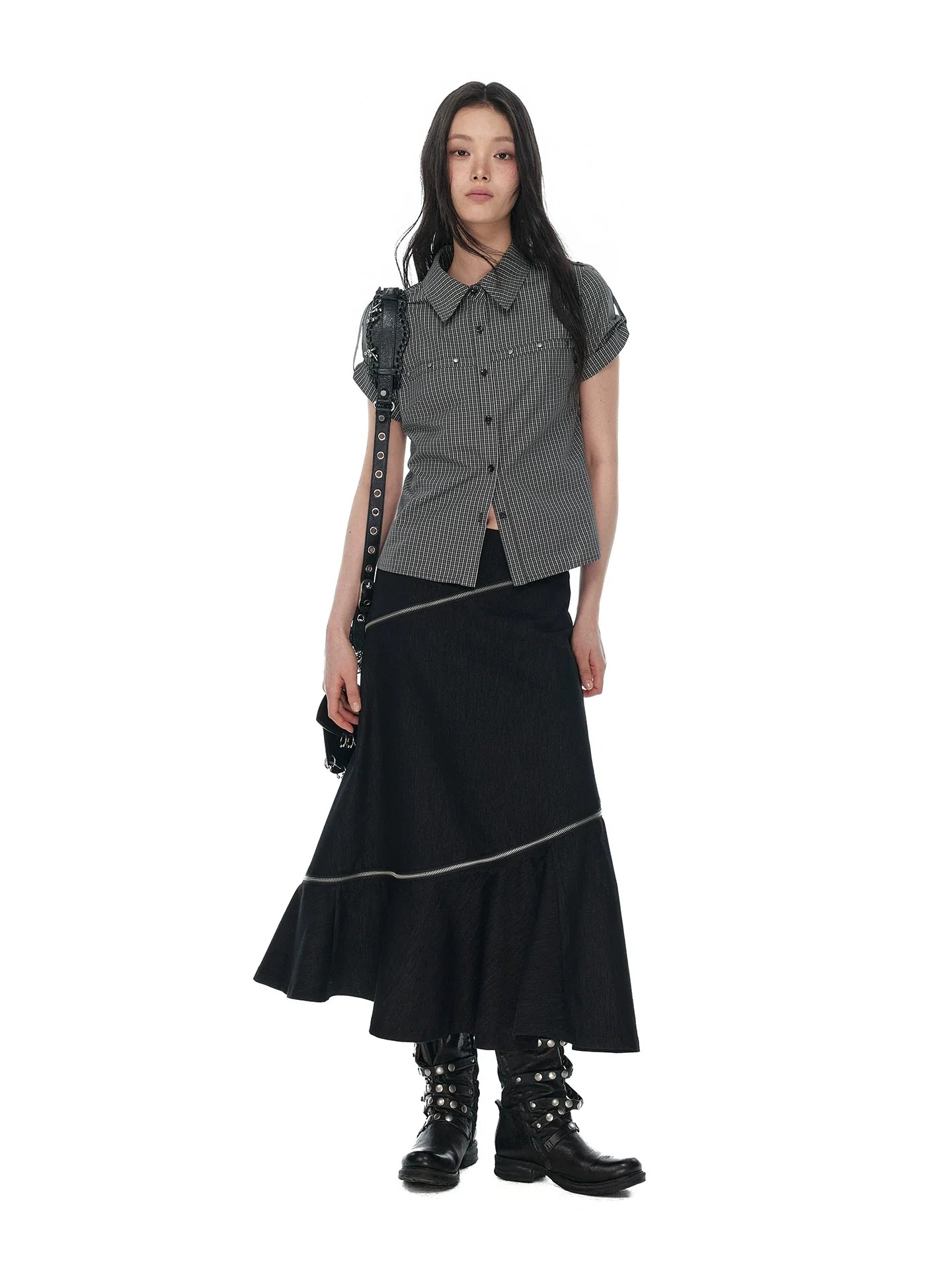 RETRO PLAID RIVET SHIRT
