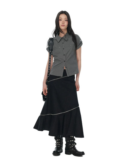 RETRO PLAID RIVET SHIRT