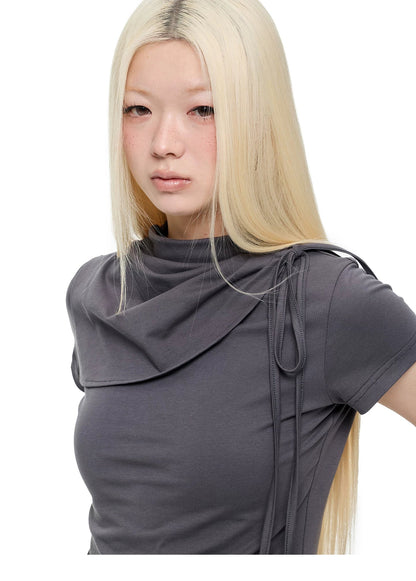 HIGH-NECK SLIMMING T-SHIRT