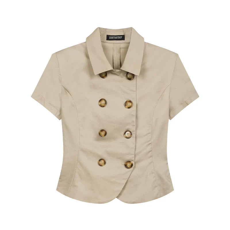 CROPPED DOUBLE-BREASTED BLAZER