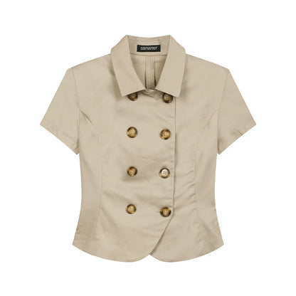 CROPPED DOUBLE-BREASTED BLAZER