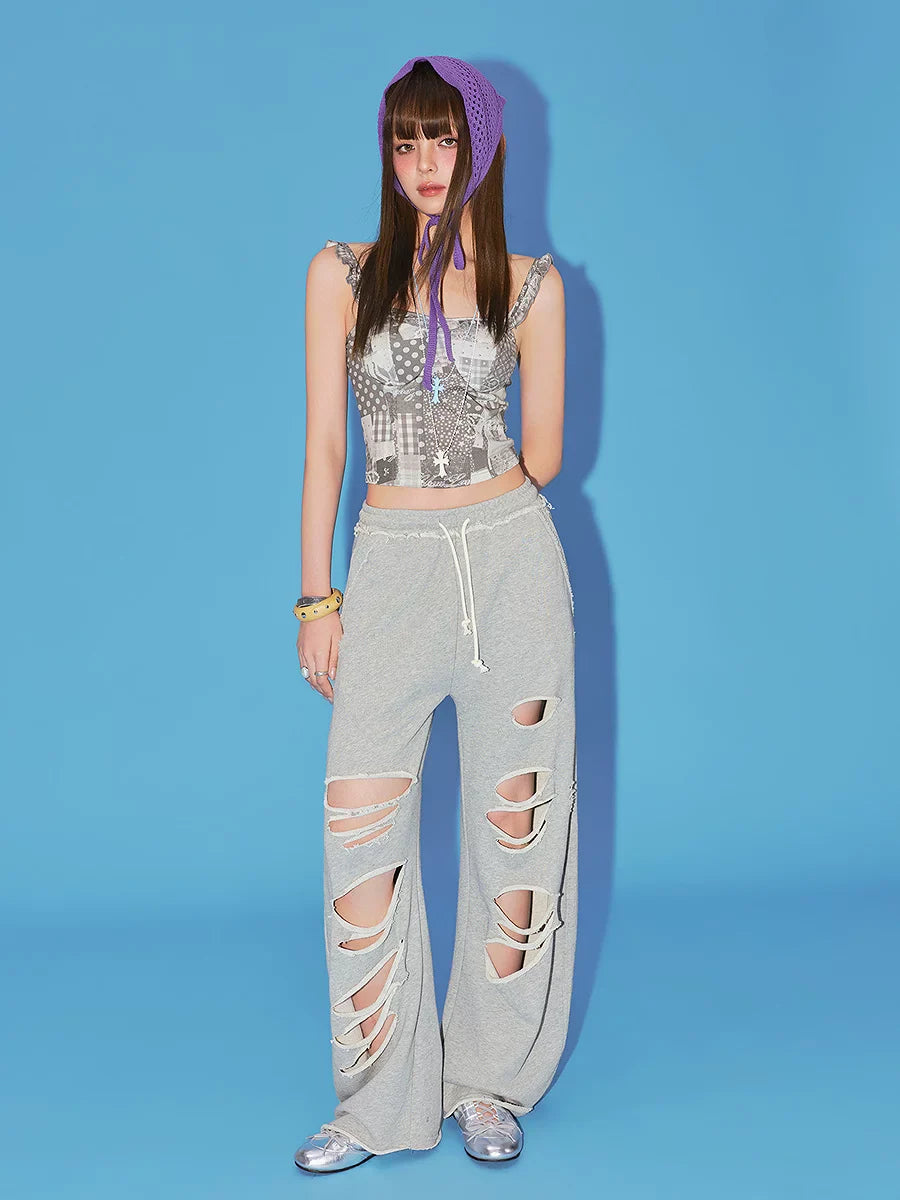 RIPPED CASUAL SWEATPANTS