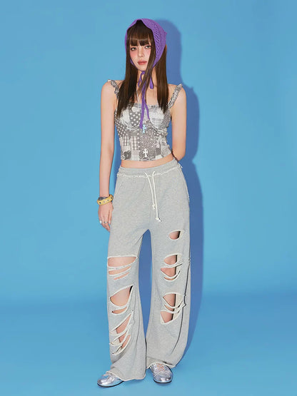 RIPPED CASUAL SWEATPANTS