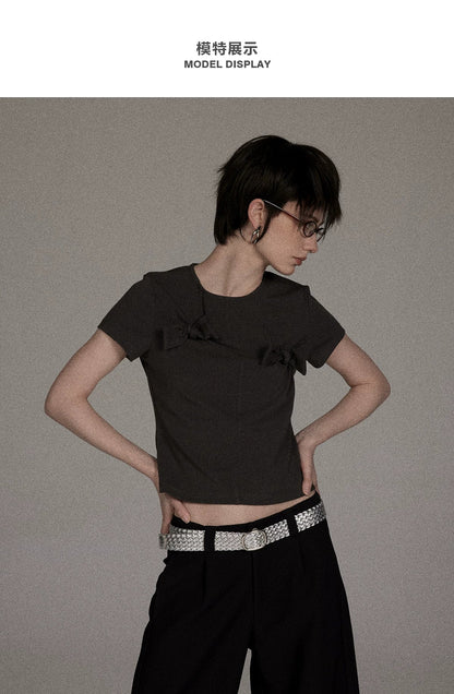 DECONSTRUCTED BOW T-SHIRT