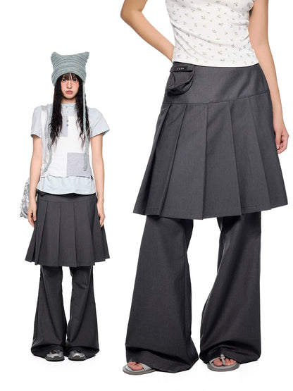 PLEATED FLARE TROUSERS