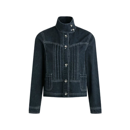 PLEATED DENIM JACKET