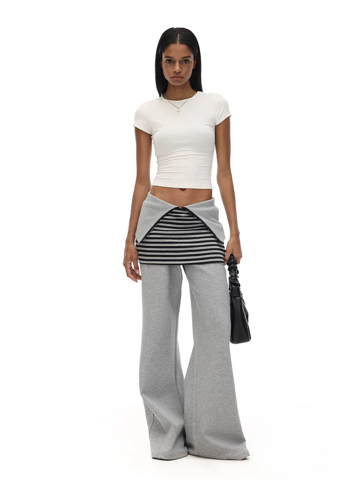ADJUSTABLE WAIST WIDE-LEG SWEATPANTS