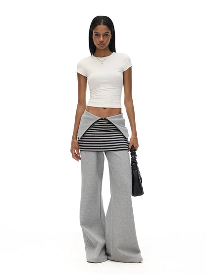 ADJUSTABLE WAIST WIDE-LEG SWEATPANTS