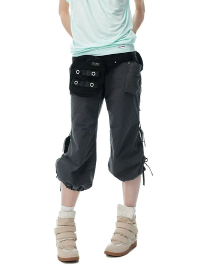 LIGHTWEIGHT DRAWSTRING WIDE-LEG PANTS