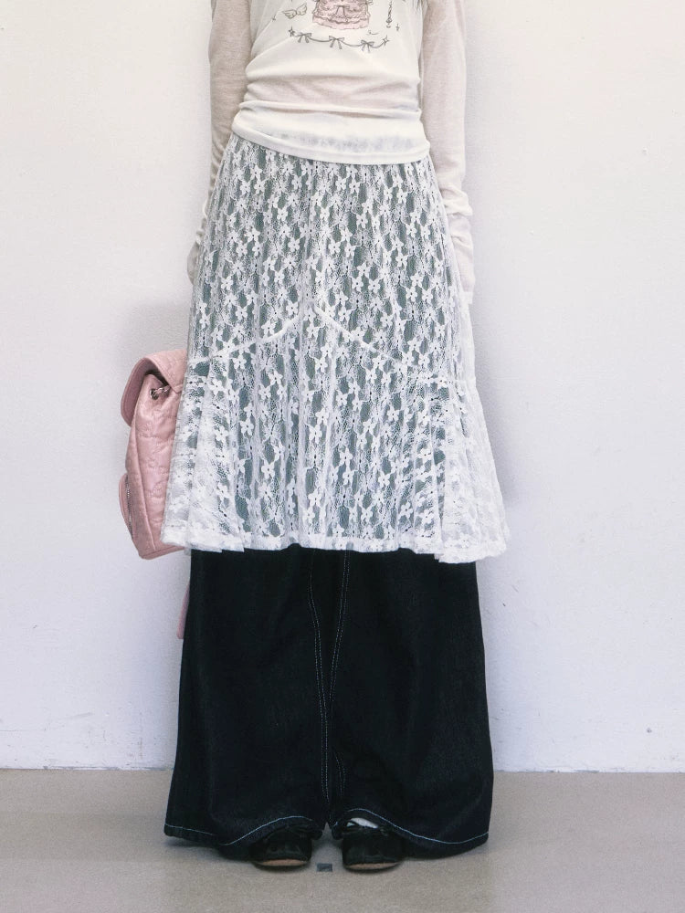 LACE A-LINE SKIRT