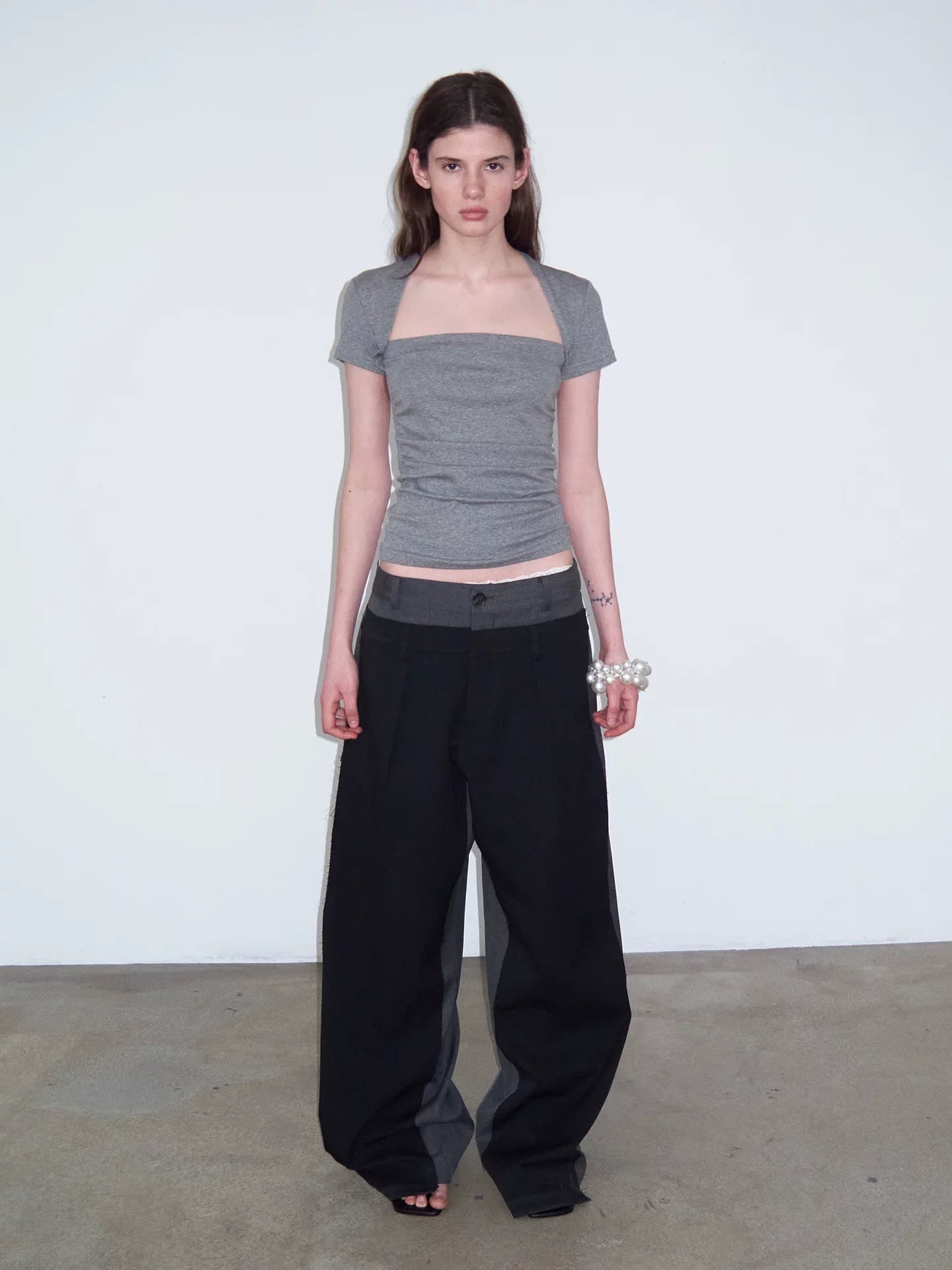 FAUX TWO-PIECE CROP TOP