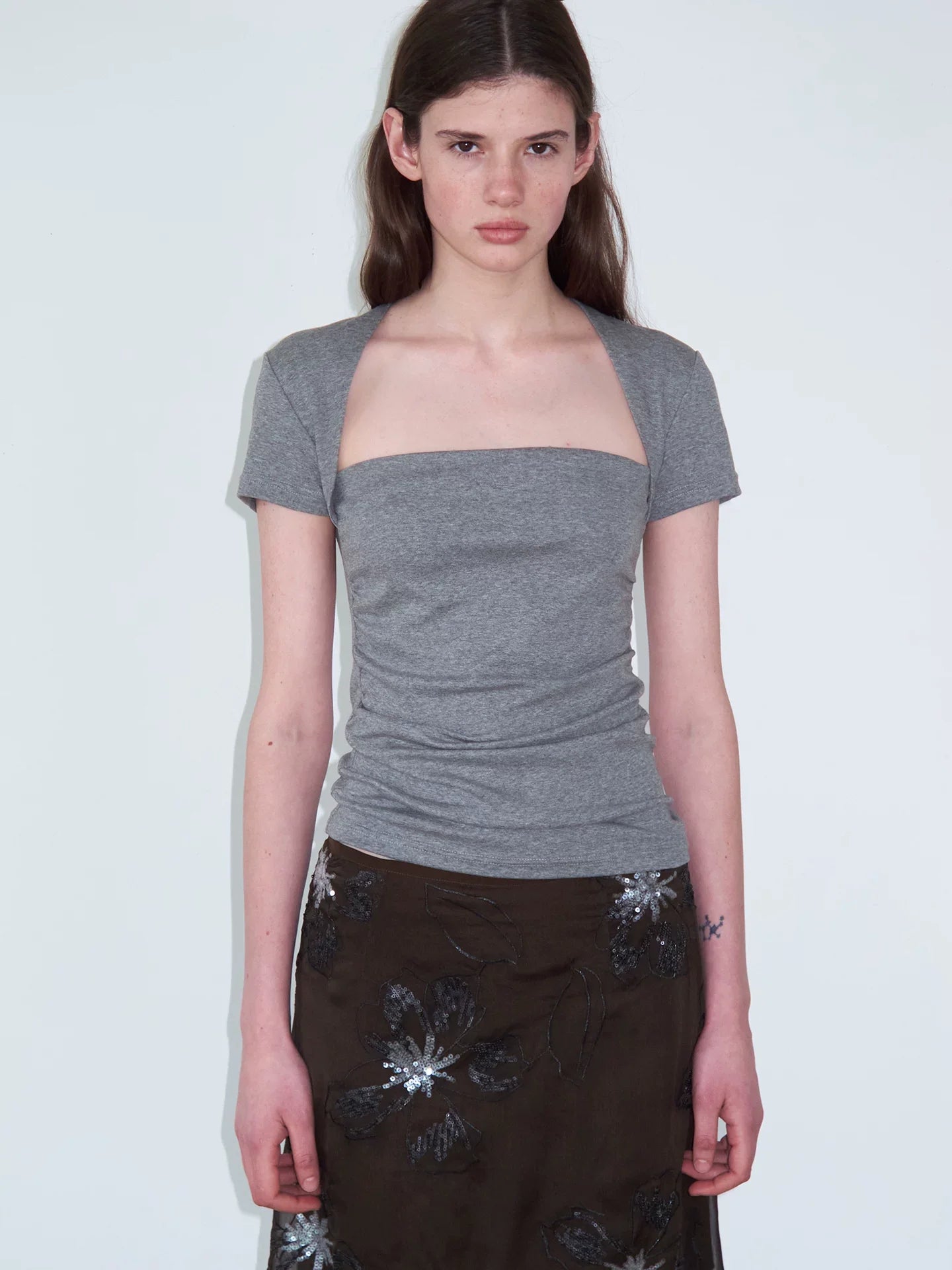 FAUX TWO-PIECE CROP TOP