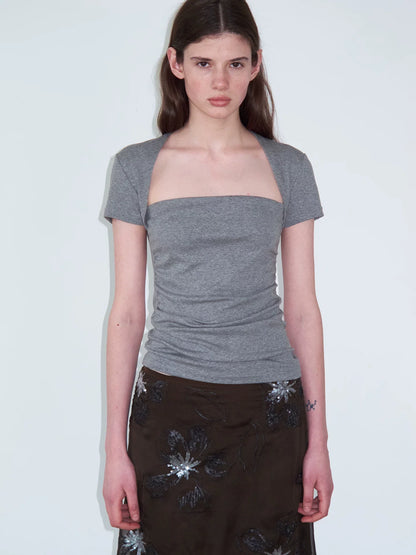 FAUX TWO-PIECE CROP TOP