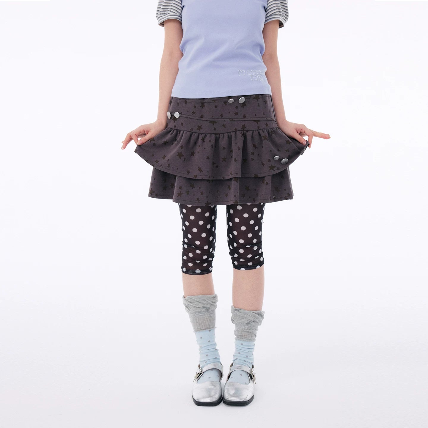 CUTE BUTTONED STRETCH SKIRT