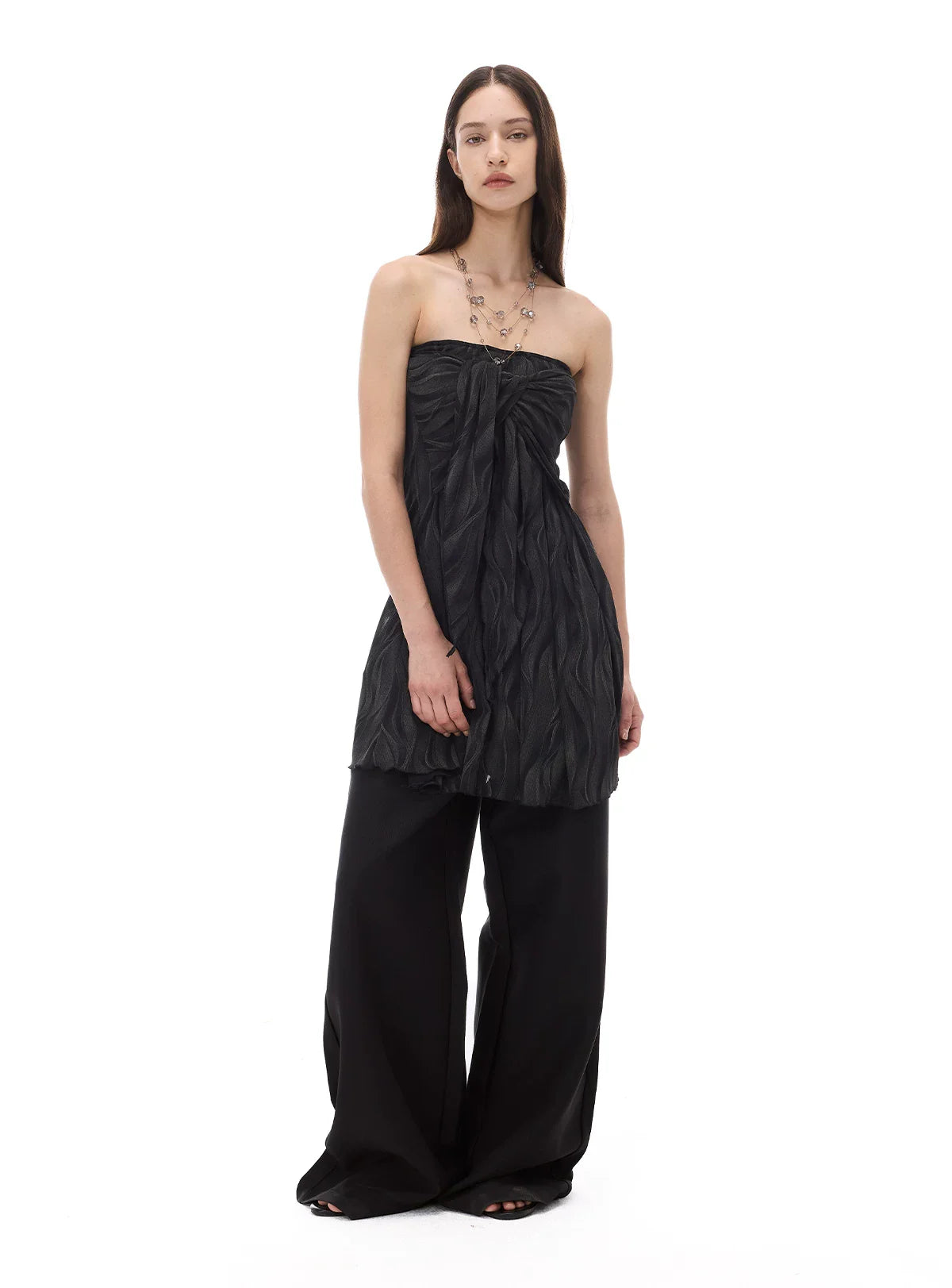 CASUAL WIDE-LEG TAPERED PANTS