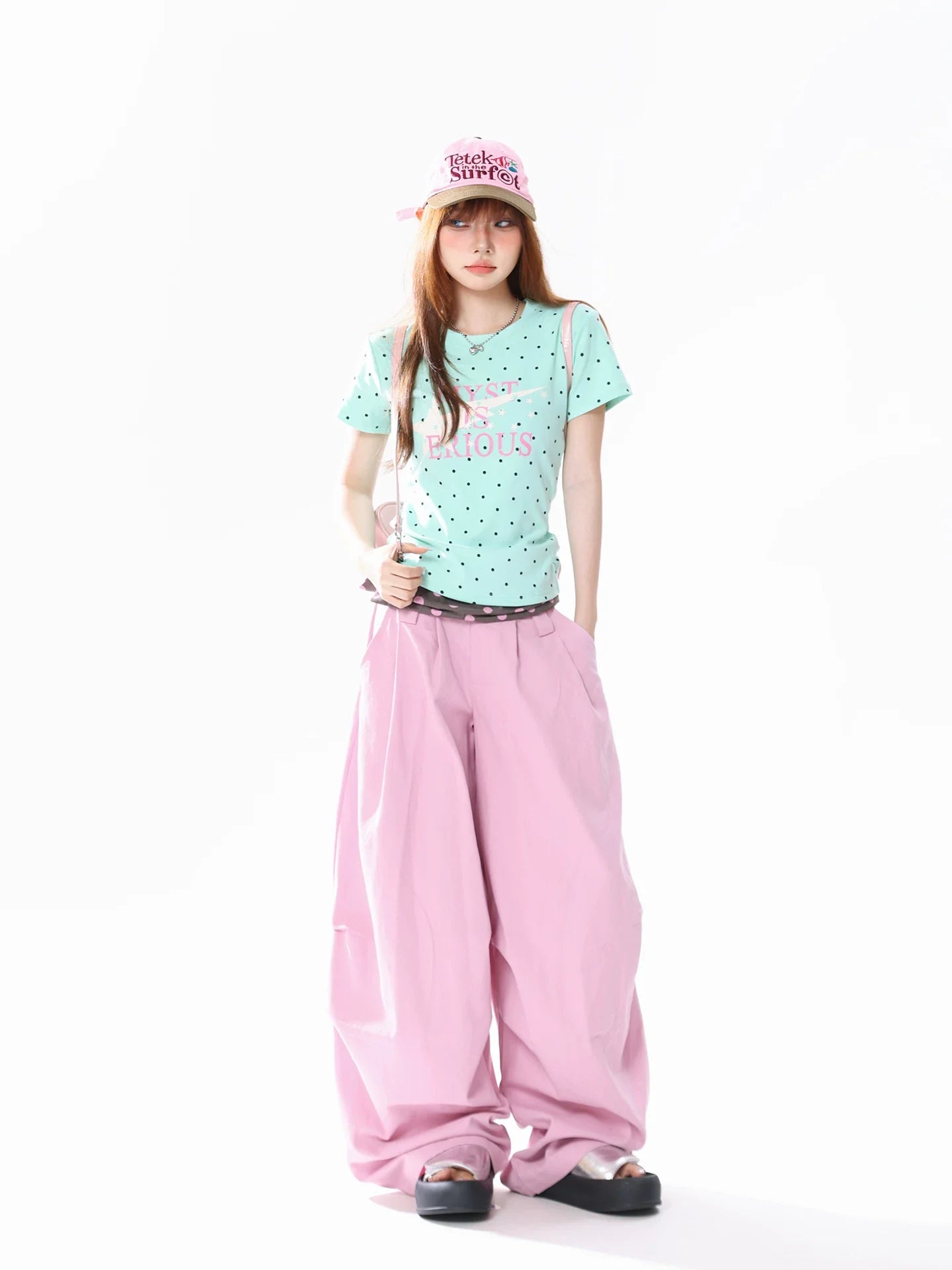 MINT GREEN POLKA DOT TEE