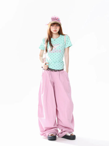 MINT GREEN POLKA DOT TEE
