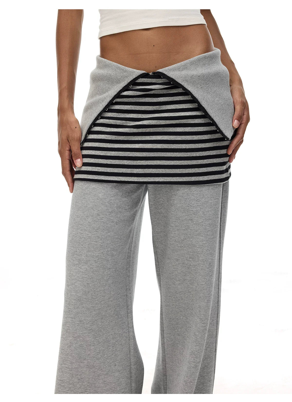 ADJUSTABLE WAIST WIDE-LEG SWEATPANTS