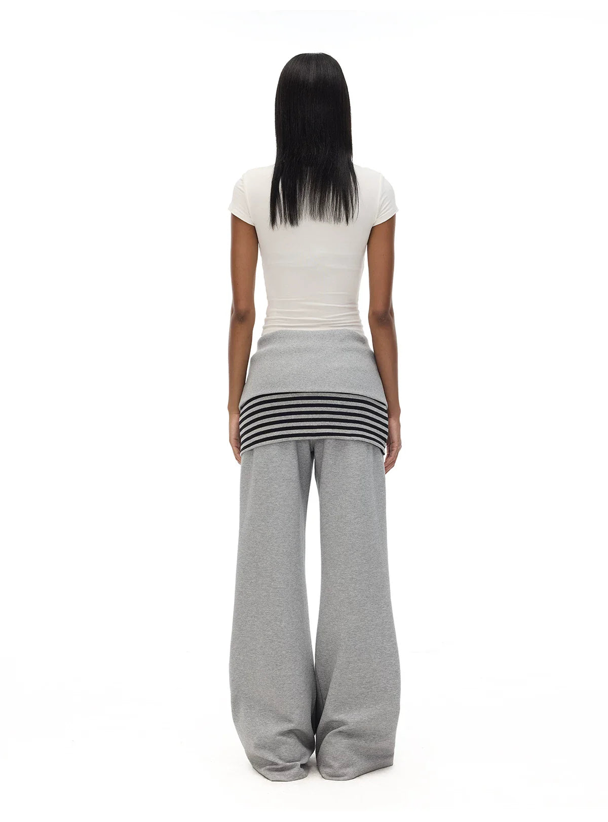 ADJUSTABLE WAIST WIDE-LEG SWEATPANTS