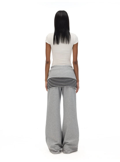 ADJUSTABLE WAIST WIDE-LEG SWEATPANTS