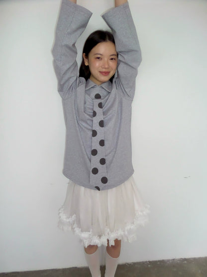 POLKA DOT TIE POLO T-SHIRT