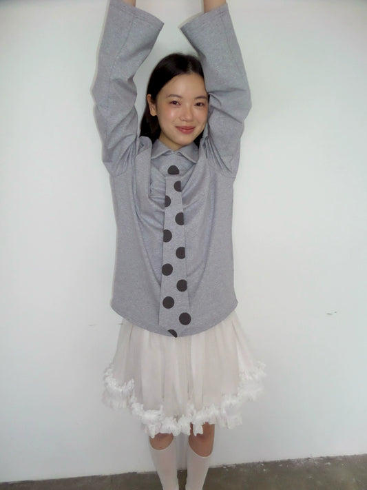 POLKA DOT TIE POLO T-SHIRT