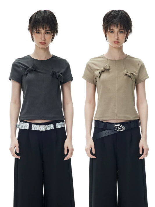 DECONSTRUCTED BOW T-SHIRT