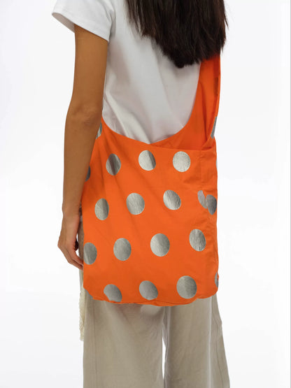 VIBRANT ORANGE POLKA DOT BAG