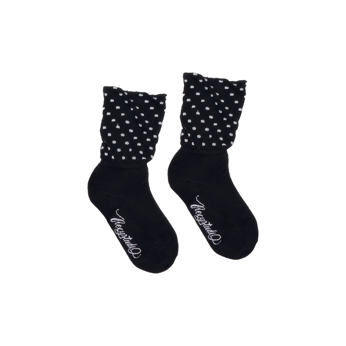 POLKA DOT STRIPED MID-CALF SOCKS