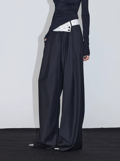 FLOWY PLEATED WIDE-LEG PANTS